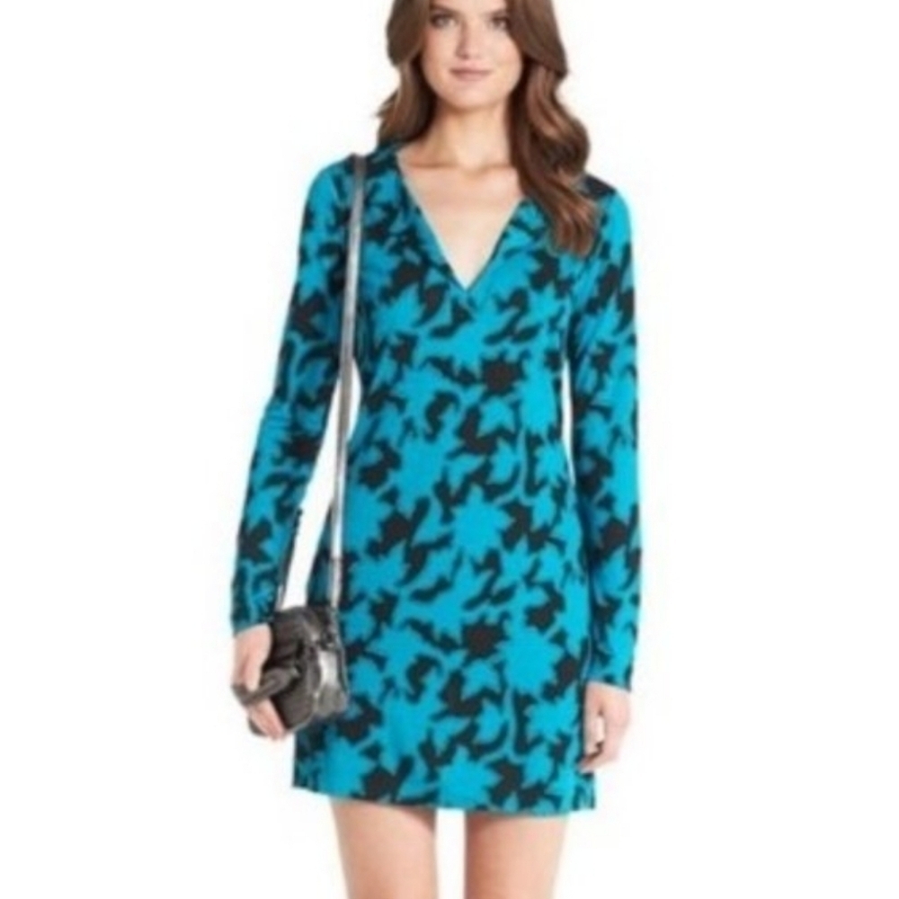 NWT Diane Von Furstenberg Reina Vintage Vine Teal Silk Dress